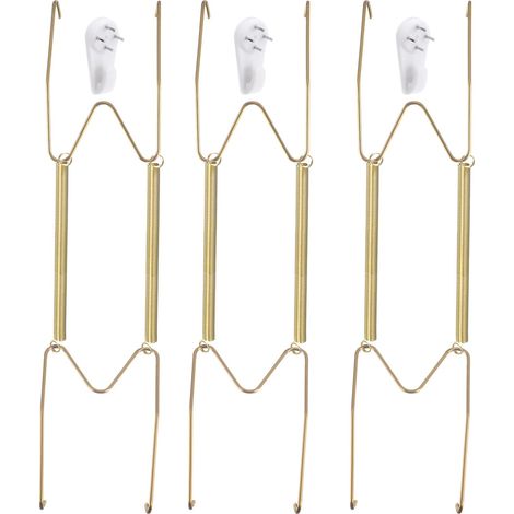 3Pcs Crochet pour Assiette, 16 Pouces en Acier Inoxydable Invisible avec crochet Décoratifs Muraux et Protecteur d'Extrémité pour Assiettes Décoratives et Art (1/5)