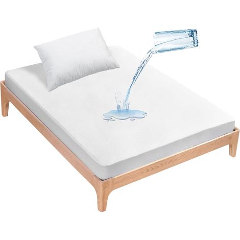 Mattress Protector 90 x 180 cm, Waterproof, Pillowcase 74 x 48 cm, Breathable, Anti-Dust Mite, Incontinence Protection, Hygienic Mattress Topper (1/5)