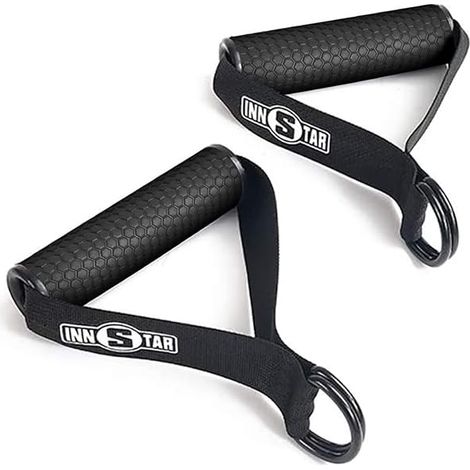 Poignées Pour Machine À Câbles - ABS Renforcé - Sangles En Nylon Tressé - Compatible Avec Machines À Câbles, Poulies Et Bandes De Résistance - Lot De 2 (1/3)