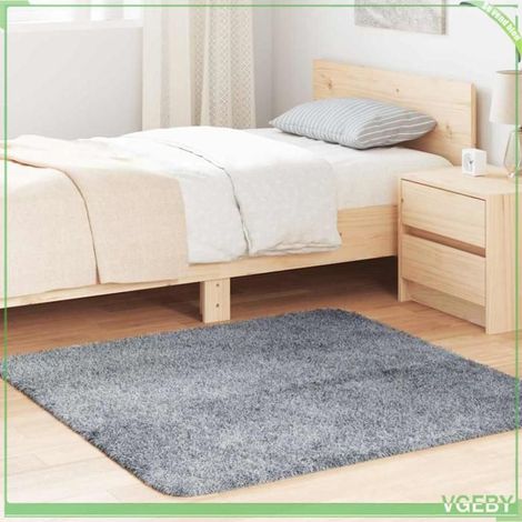 4102866 Tapis shaggy à poils longs NAVARRA gris clair 120x120 cm (1/5)