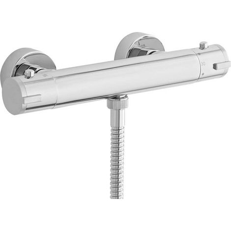 Nuie Minimalist Thermostatic Bar Shower Valve Bottom Outlet - Chrome (1/3)