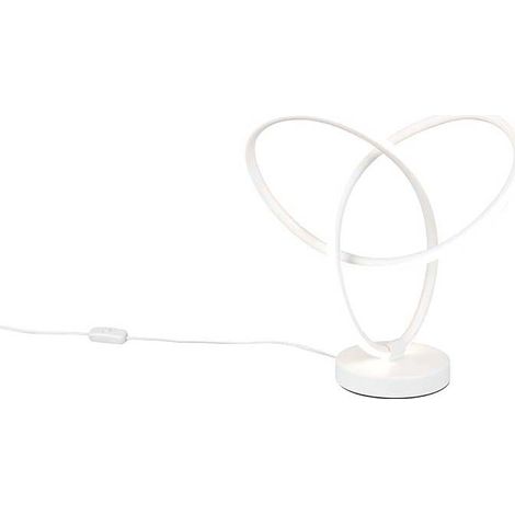 Tischleuchte Beistelllampe Nachttischlampe Metall weiß Schnurschalter H 28 cm