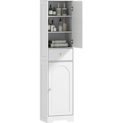 Meuble de Salle de Bain, Design Moderne, Rangement Ample, BLANC (1/5)