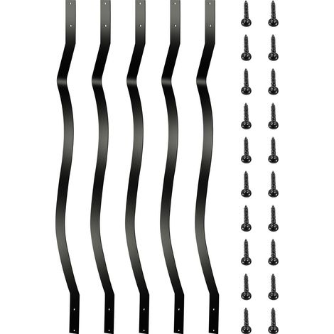 Garde-corps en métal pour terrasse, 51 pièces de 32,25 pouces, poteaux en fer pour escalier. (1/5)