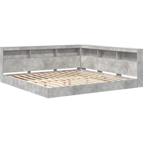 Maison Exclusive - Letto Libreria Grigio cemento 180 x 200 cm Legno ingegnerizzato (1/5)