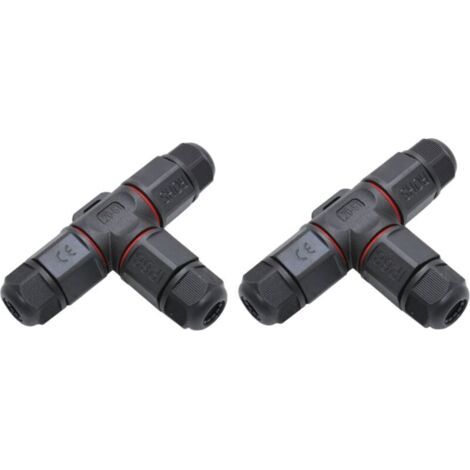 Lot de 2 boîtes de jonction étanches IP68 Type T pour connexion de câbles exposés à l’humidité en extérieur - Connecteurs de câble- (1/4)