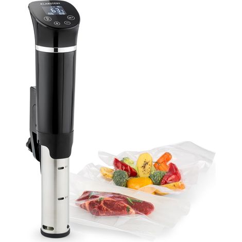 Klarstein – Cuiseur sous vide 1300W – Plage de température 0-95 °C – Circulation constante – Étanchéité IPX7 – Timer intégré – Noir (1/5)