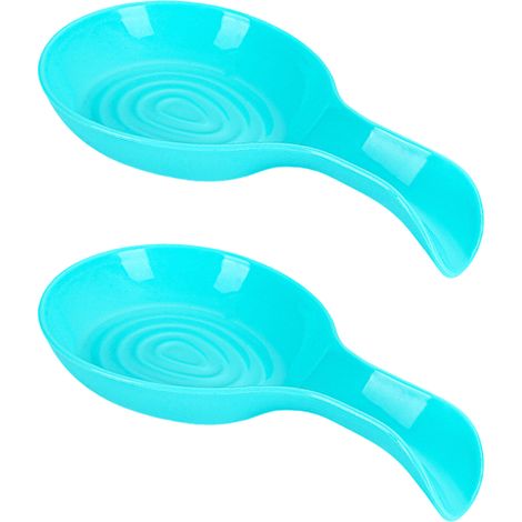 Deux porte-cuillères décoratifs de comptoir, supports à ustensiles de cuisine résistants à la chaleur, bleu ciel.