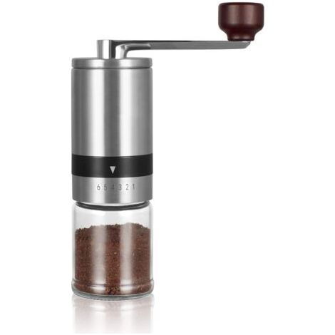 Manuelle Kaffeemühle, mit externer, 6-stufig einstellbarer Grobheit, tragbare Mühle für Heimreisen (1/5)
