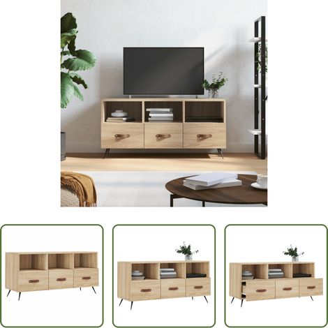 Holzwerkstoff - TV-Schrank Sonoma-Eiche 102x36x50 cm Holzwerkstoff (1/5)