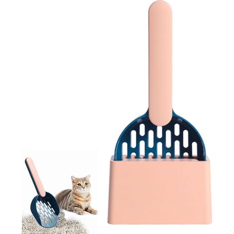 Pet Cat Litter Scoop Filter Cat Litter Cat Poop Cleaning Tool High-grade ABS Plastic Cat Litter Scoop Is Durable and Easy To Clean, 1 Pce (Pink) (1/5)