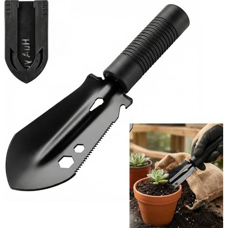 Pelle de Camping Ultralegère 9 en 1 - Pelle Jardin, Outil Multifonctionnel de Jardinage avec Sac de Transport, Idéal pour Le Camping, Jardinage (1/5)
