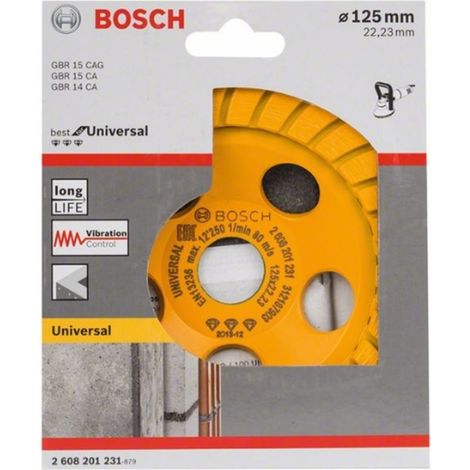 Bosch Disco diamantado Turbo amarillo 125 mm para amoladora (1/4)