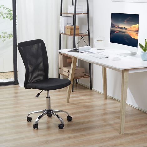 Sedia da ufficio ergonomica senza braccioli, altezza regolabile, 100 kg, nera HAVRYA (1/5)