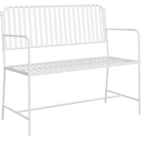 Maison Exclusive - Panchina da giardino Bianco Puro 103,5 x 51,5 x 90 cm Acciaio