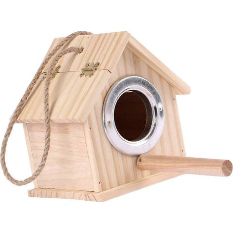 Dekoratives Vogelhaus aus Holz für Balkon und Garten, ideal für Spatzen und Drosseln-16.7cmx13cmx15cm