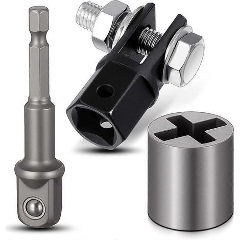 Ensemble de 3 adaptateurs pour crics à ciseaux : adaptateur universel robuste pour perceuse à main et crics de voiture à ciseaux (1/5)
