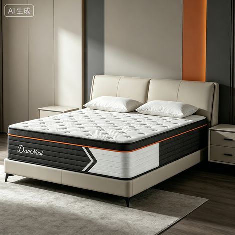Matelas Hybride 90x190 cm, Mousse à mémoire de forme +Ressorts ensachés, Ergonomique,ép26 cm,Certifié Oeko-TEX®, Fermeté Moyenne (1/5)