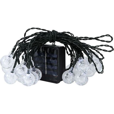 LED-Lichterkette, solarbetrieben, 6,5 m, Schutzart IP55, warmweiß (1/5)