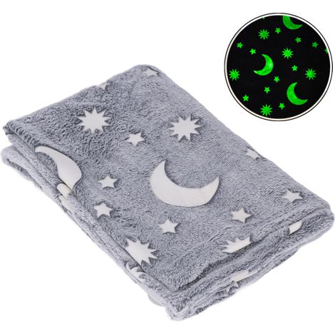 Couverture polaire douce et chaude - Couverture lumineuse pour lit, canapé, toutes saisons - Gris