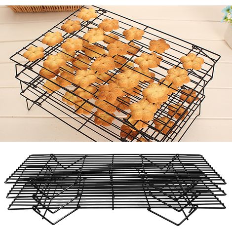 Grille de refroidissement pliable à 3 niveaux - Ustensiles de pâtisserie - Support à gâteaux - Barbecue - Fournitures ménagères (1/5)