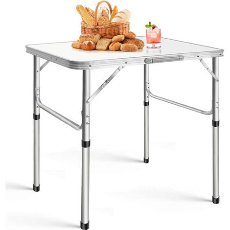 Klappbare Bett-Tisch - DAYPLUS - Kompakt - 2 Höhen (33/70 cm) - Faltbar 3 kg - Aluminiumstruktur