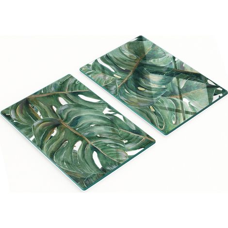 Tablas decorativas multifuncionales de cocina con madera templada Monstera 2x40x52 cm (1/5)