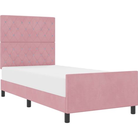 Maison Exclusive - Letto a molle con testiera Rosa 100 x 200 cm Velluto (1/5)