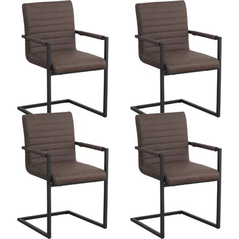 Set von 4 Esszimmerstühlen Kuba Industriell Taupe - Kunstleder - (1/5)