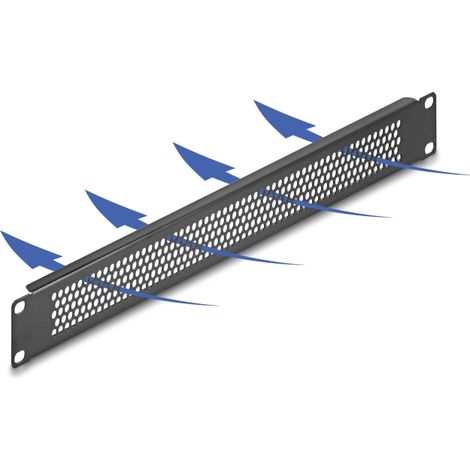 Delock Panel ciego de 19 con agujeros redondos 1U negro