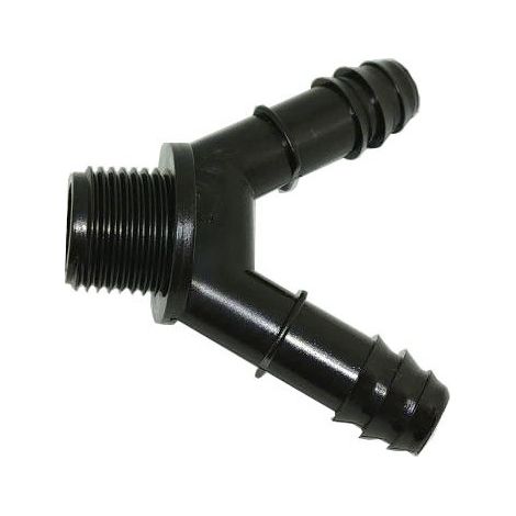 Derivación Y dos salidas a Rosca 16mm x 1/2". Bolsa de 2 Unidades