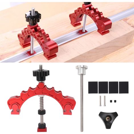 Dispositif de fixation pour le travail du bois HONGDUI YB02D, pince de fixation, dispositif de serrage, plaque de fixation pour table de travail du bois, bloc de pression, pinces en alliage d'aluminiu (1/5)