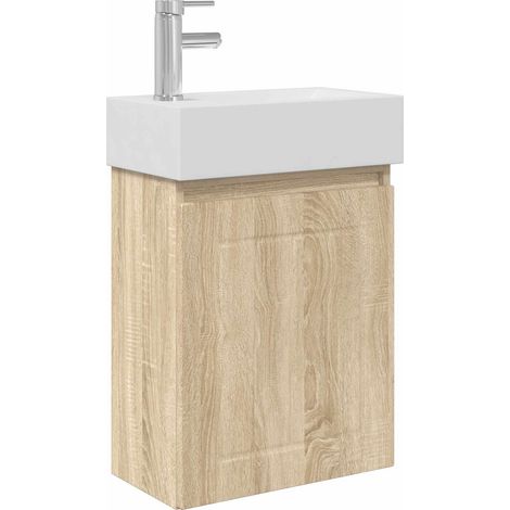 Bathroom Vanity Unit with Tap Sonoma Oak 45.5 x 25.5 x 84 cm vidaXL (1/5)