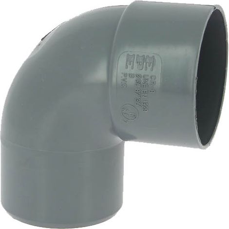 Adequa – Coude de raccordement pour douche mâle-femelle 87°30 Ø80 – PVC lisse non microporeux – Raccord évacuation sans ovalisation