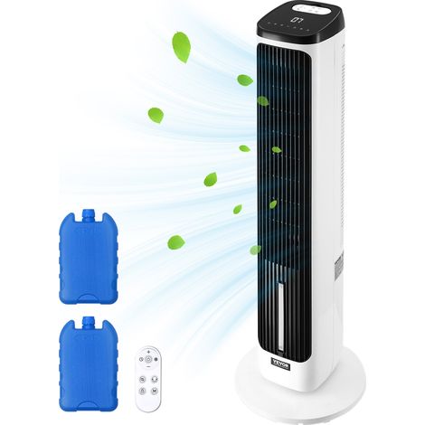 VEVOR Ventilatore da Pavimento Silenzioso con Velocita di 7,1 m/s Ventilatore Portatile Senza Pale a 70° per Interni con 9 Velocita, 4 Modalita, con Telecomando per Camera da Letto, Ufficio, Casa