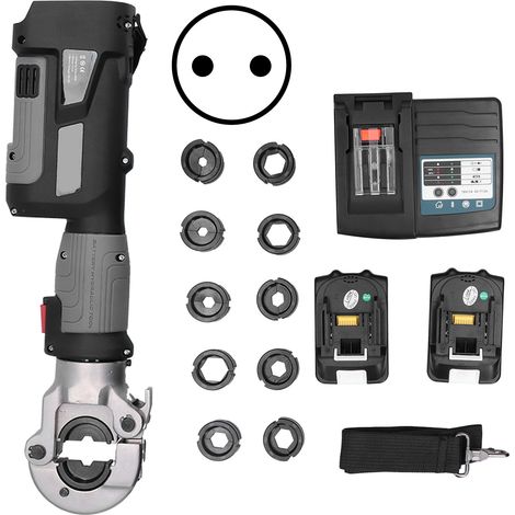 Pince à sertir hydraulique électrique 100-240V AC, kit de sertissage pour câbles et fils, avec prise UE, outil professionnel de crimpage