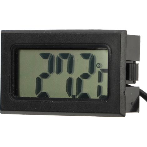 Thermomètre électronique numérique à sonde étanche avec écran LCD noir intégré pour incubateur (1/5)
