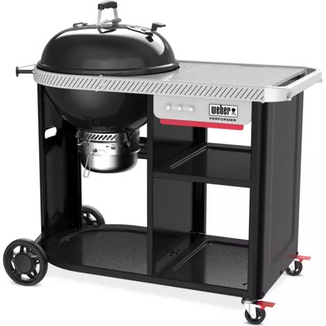 Weber – Barbecue a carbone 57 cm con carrello premium e sistema di pulizia One-Touch – Griglia incernierata e termometro integrato – 1501966 (1/4)