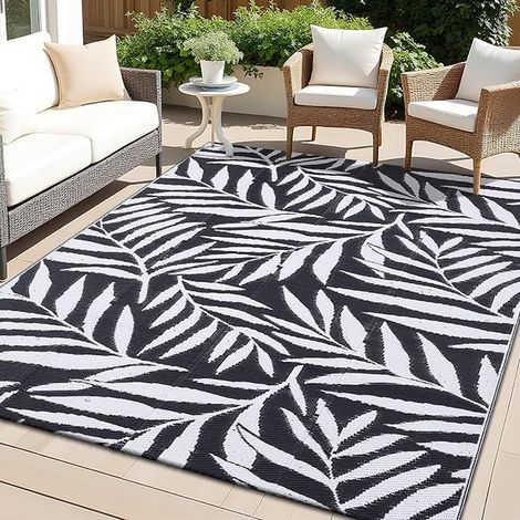 Rug Waterproof Outdoor Rug Garden Mat Outdoor Patio Mat Reversible Plastic Straw Mat for Balcony Camping Picnic Backyard 150x240 (1/5)