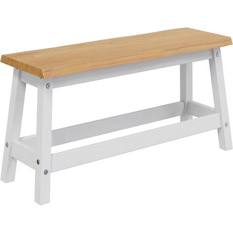 Esstischbank EKAI Weiß 91,5 x 29 x 45,5 cm Massives Kiefernholz vidaXL (1/5)