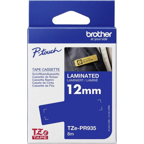 Brother TZe-PR935 Couleur de ruban: argent Couleur de police:blanc 12 mm 8 m (1/4)
