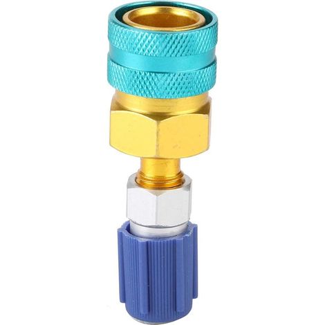 R1234YF Coupleur Rapide côté Bas QC1234L Connecteur de Réfrigérant AC de Voiture en Laiton Valve Réglable Durable pour l'installation de l'adaptateur R134A (1/5)