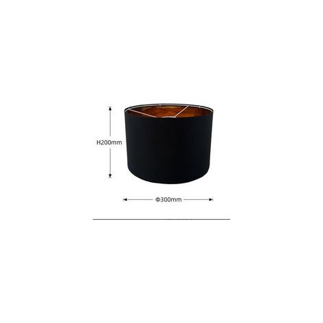 Abat-jour cylindrique - abat-jour en tissu de 30 x 20 cm, convient aux plafonniers, lampes de table, suspensions, lampadaires, culot E27 (noir). (1/4)