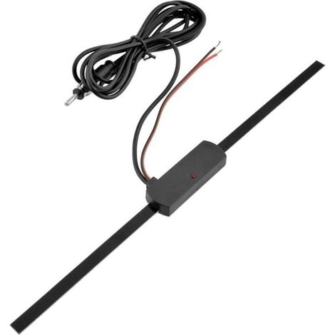 Antenne Autoradio Amplifiée pour Voiture et SUV, Amplificateur FM/am Haute Fréquence, Compatible Pare-Brise, Réception Radio Améliorée, Signal Stable, 12 V, Noir (1/5)
