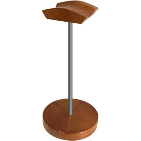 Support de casque de bureau - Support pour casque gaming avec tige de support en alliage d'aluminium, base ronde en bois et plaque de support en bois (1/3)