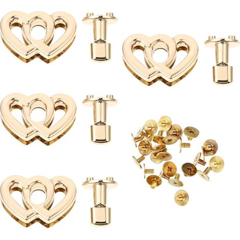 Verrous Tournants en Alliage pour Paquet à Main, Faciles à Installer 4pcs Forme Double Cœur Accessoires Pratiques Création de Paquet à Main (1/5)