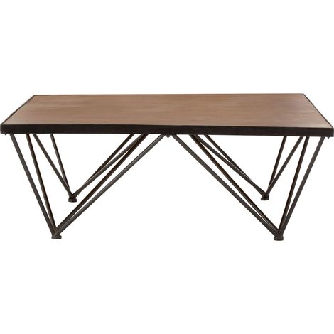 Interiors by Premier Square Coffee Table, Wood and Metal Coffee Table, Industrial Coffee Table, Modern Black Iron Coffee Table (1/5)