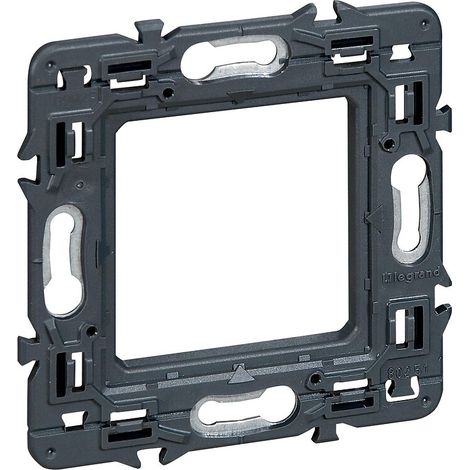 Legrand – Support pour interrupteur et prise 1 poste 2 modules – Fixation à vis – Support bi-matière pour rigidité renforcée – Compatible avec boîtes Batibox (1/7)