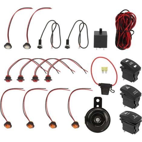 Kit de clignotants UTV, faisceau de relais de clignotant, interrupteur à bascule de remplacement pour Polaris RZR Ranger Turbo, DC12V (1/4)