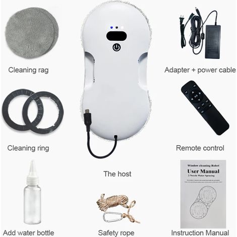 Robot lave-vitres intelligent (blanc), nettoyeur de vitres électrique avec télécommande (1/5)